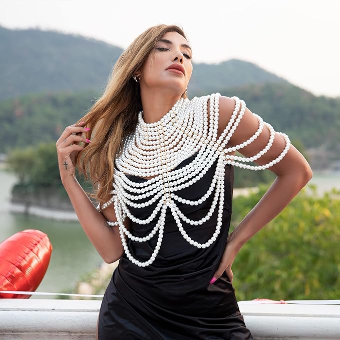 Suit Necklace Pearl Fashion Clothing - Laxe Online