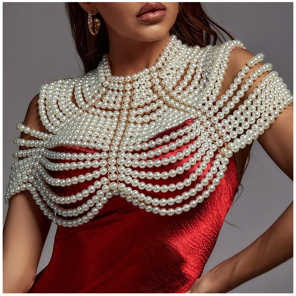 Suit Necklace Pearl Fashion Clothing - Laxe Online
