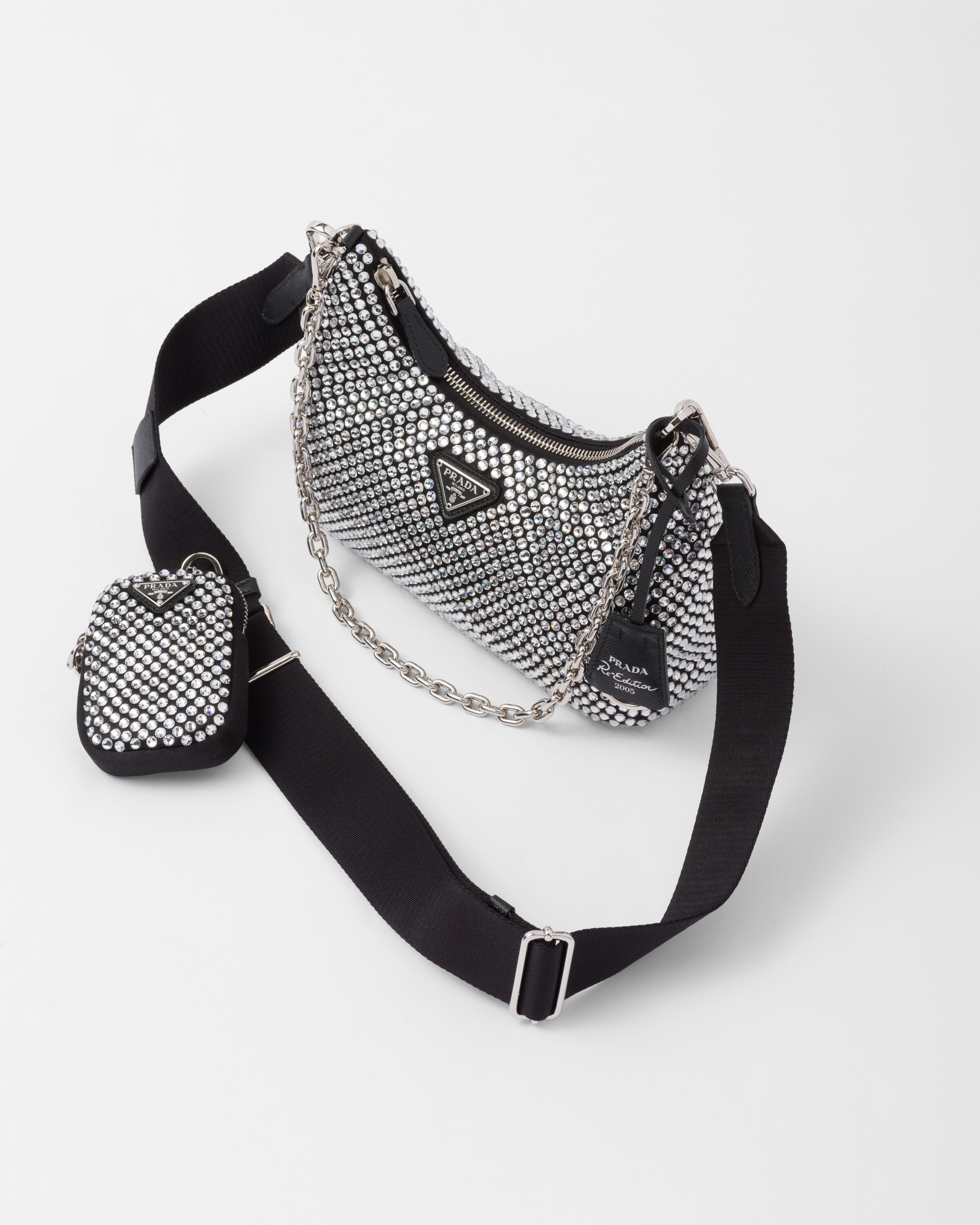 Prada satin bag embellished with crystals - Laxe Online