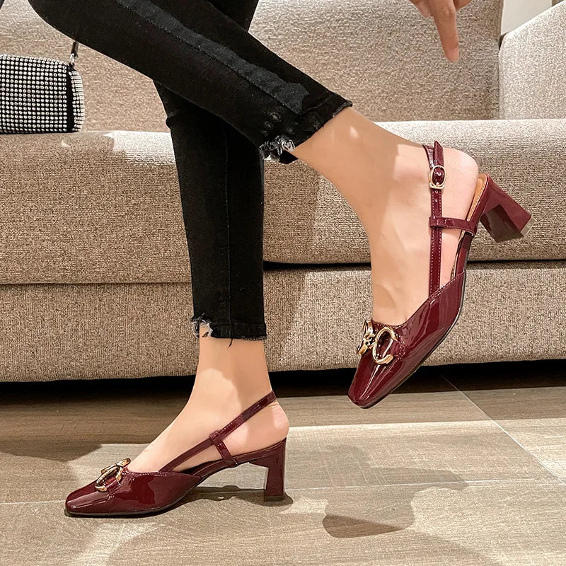 Fashion lady shoe Burgundy - Laxe Online