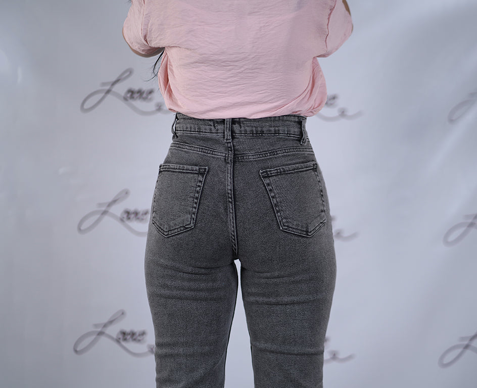 Jeans In Washed Grey - Laxe Online