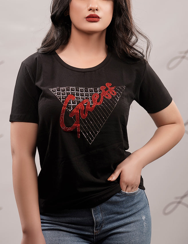 Guess Women's T-Shirts Black - Laxe Online