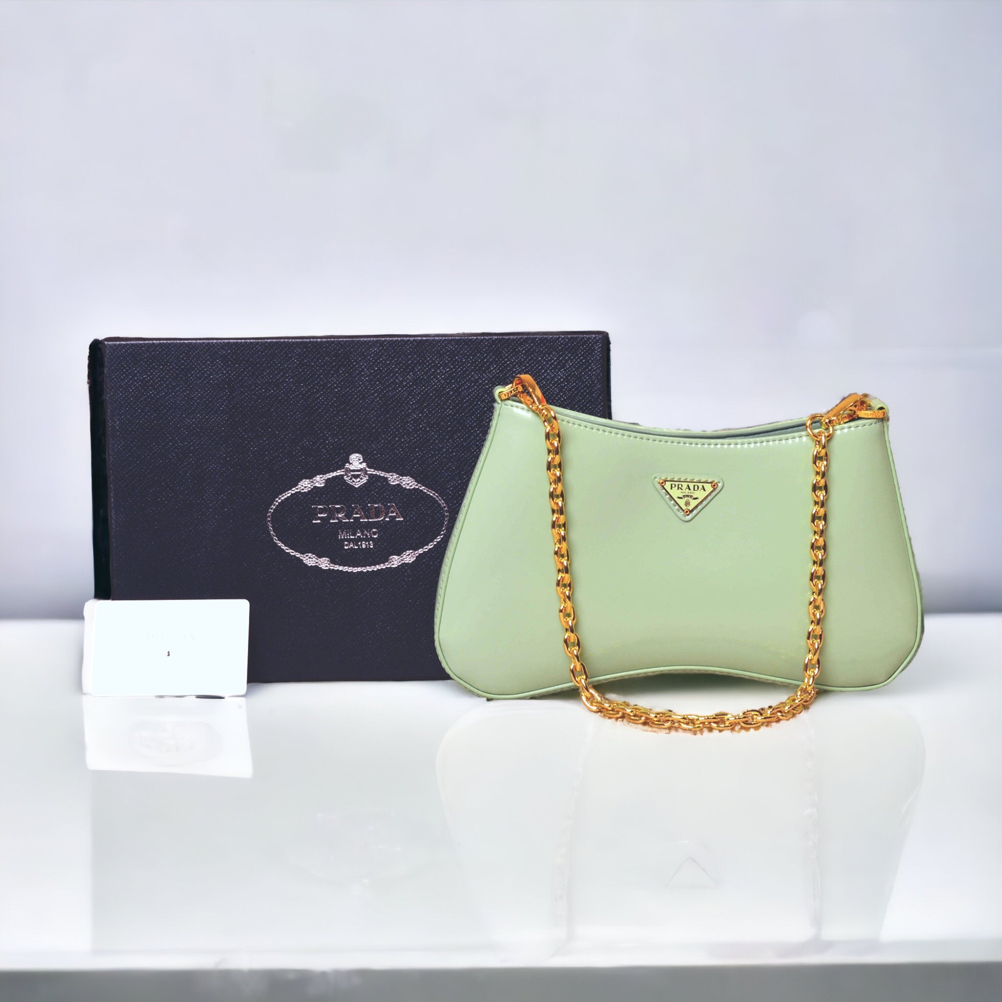 Prada women's green leather bag - Laxe Online