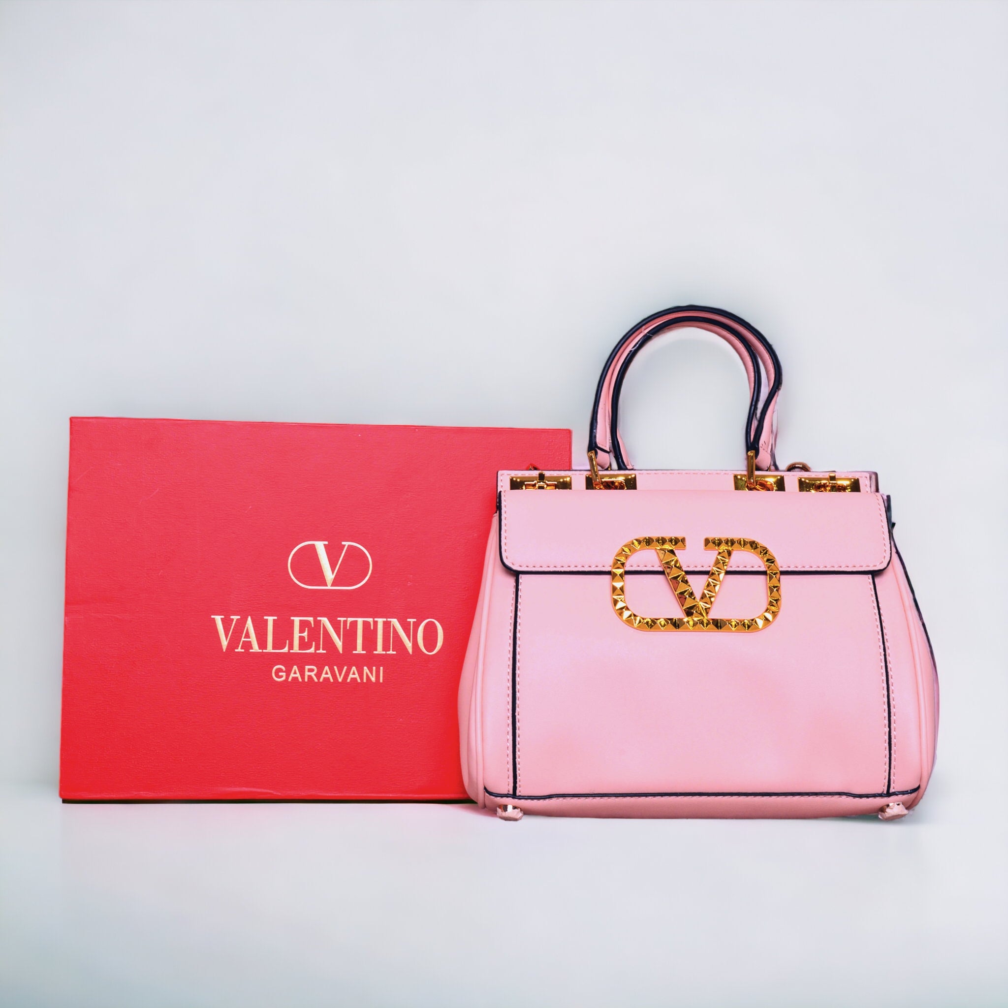 VLOGO leather shoulder bag Pink - Laxe Online