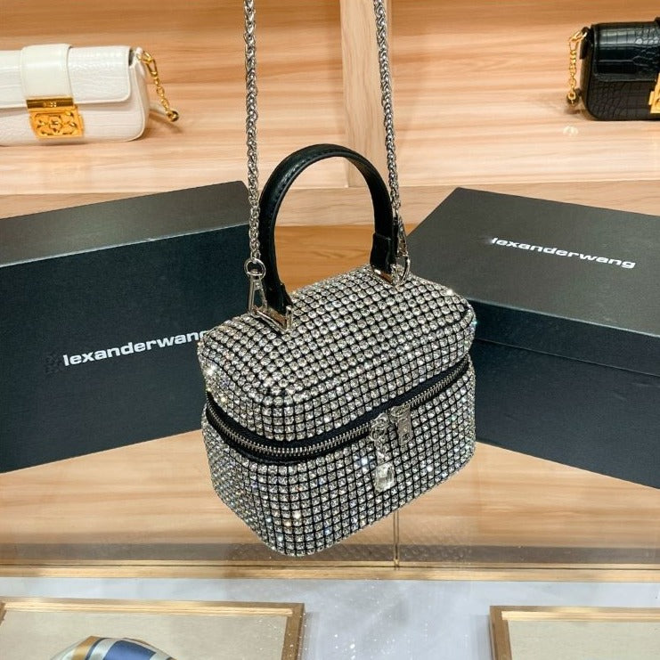 Silver Brooklyn Crystal Small Bag - Laxe Online