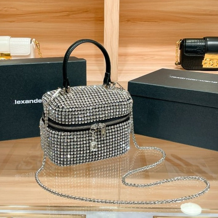 Silver Brooklyn Crystal Small Bag - Laxe Online